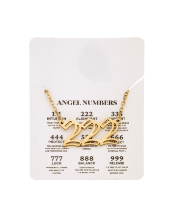 Κολιέ Senza Stainless Steel Gold Plated, Angel Numbers - SSD5204-2GD