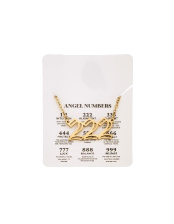 Κολιέ Senza Stainless Steel Gold Plated, Angel Numbers - SSD5204-2GD