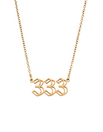 Κολιέ Senza Stainless Steel Gold Plated, Angel Numbers - SSD5204-3GD