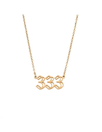 Κολιέ Senza Stainless Steel Gold Plated, Angel Numbers - SSD5204-3GD