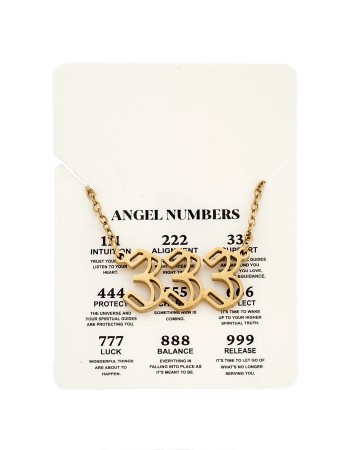 Κολιέ Senza Stainless Steel Gold Plated, Angel Numbers - SSD5204-3GD