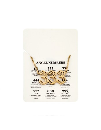 Κολιέ Senza Stainless Steel Gold Plated, Angel Numbers - SSD5204-3GD
