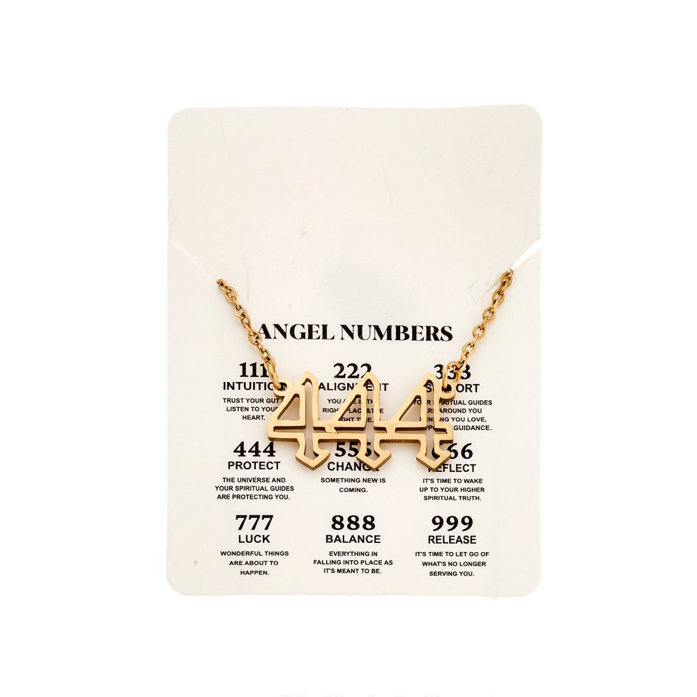 Κολιέ Senza Stainless Steel Gold Plated, Angel Numbers - SSD5204-4GD