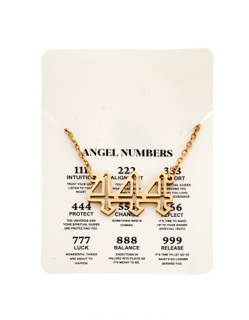 Κολιέ Senza Stainless Steel Gold Plated, Angel Numbers - SSD5204-4GD