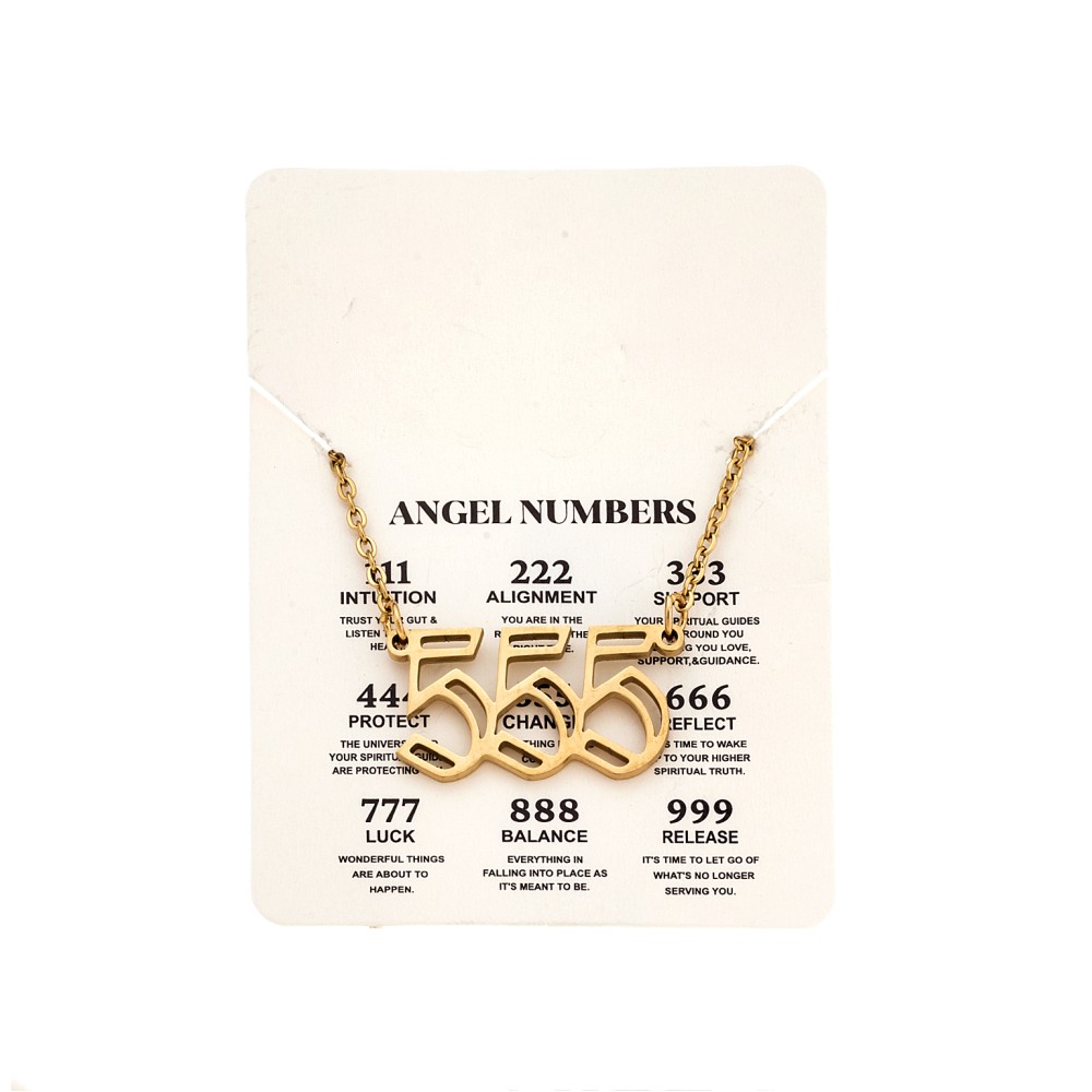 Κολιέ Senza Stainless Steel Gold Plated, Angel Numbers - SSD5204-5GD