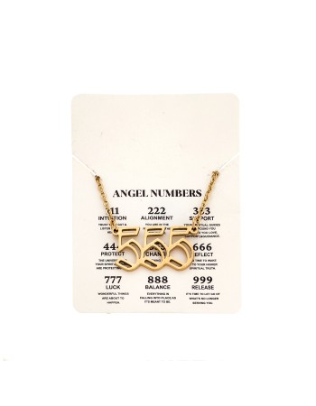Κολιέ Senza Stainless Steel Gold Plated, Angel Numbers - SSD5204-5GD