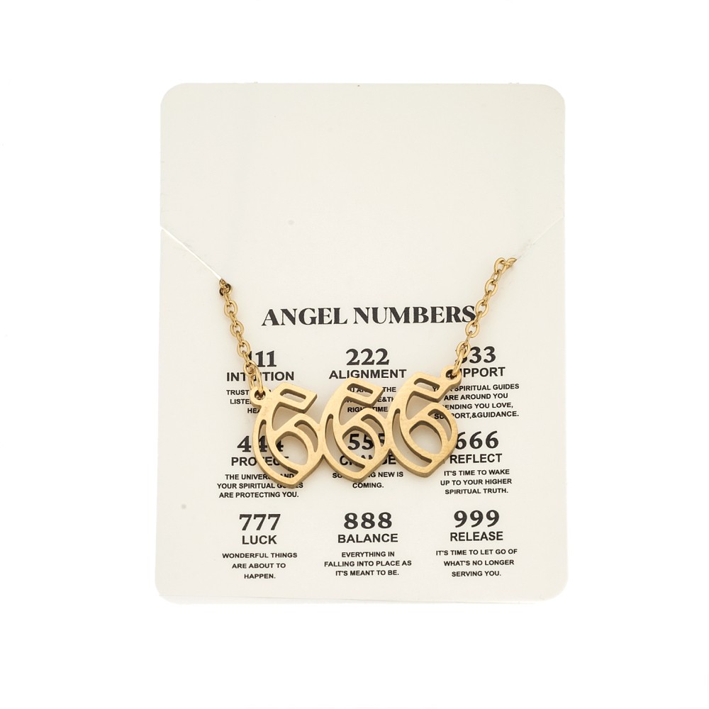 Κολιέ Senza Stainless Steel Gold Plated, Angel Numbers - SSD5204-6GD