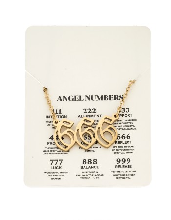 Κολιέ Senza Stainless Steel Gold Plated, Angel Numbers - SSD5204-6GD