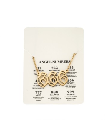 Κολιέ Senza Stainless Steel Gold Plated, Angel Numbers - SSD5204-6GD