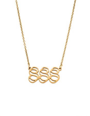 Κολιέ Senza Stainless Steel Gold Plated, Angel Numbers - SSD5204-8GD
