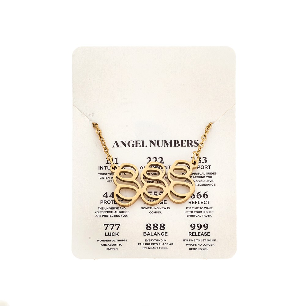 Κολιέ Senza Stainless Steel Gold Plated, Angel Numbers - SSD5204-8GD