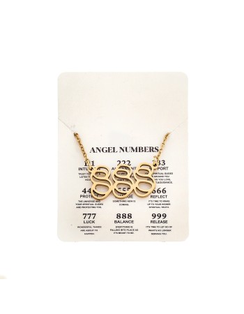 Κολιέ Senza Stainless Steel Gold Plated, Angel Numbers - SSD5204-8GD
