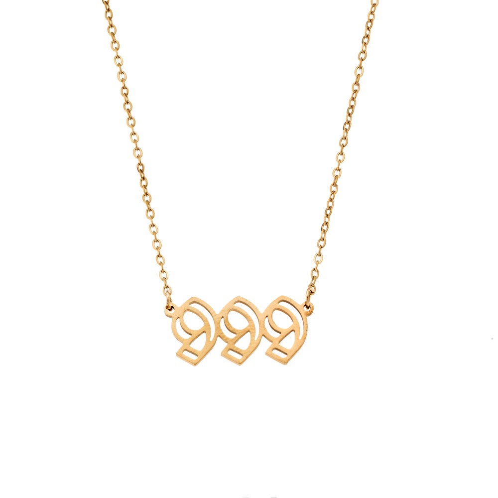 Κολιέ Senza Stainless Steel Gold Plated, Angel Numbers - SSD5204-9GD