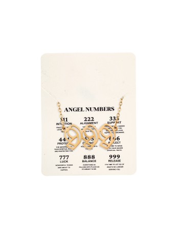 Κολιέ Senza Stainless Steel Gold Plated, Angel Numbers - SSD5204-9GD