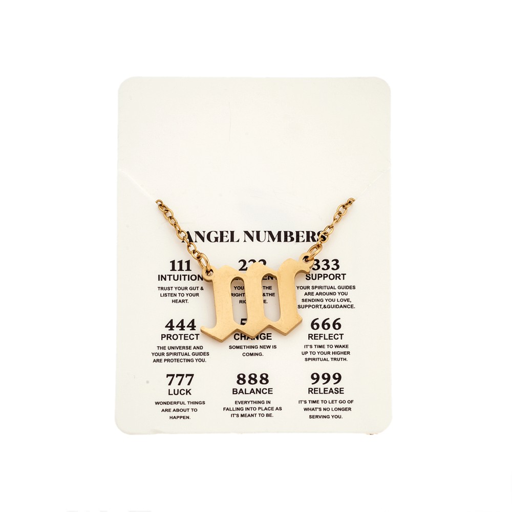 Κολιέ Senza Stainless Steel Gold Plated, Angel Numbers - SSD5205-1GD