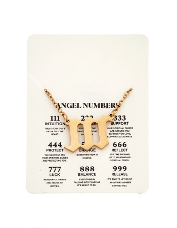 Κολιέ Senza Stainless Steel Gold Plated, Angel Numbers - SSD5205-1GD