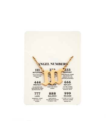 Κολιέ Senza Stainless Steel Gold Plated, Angel Numbers - SSD5205-1GD