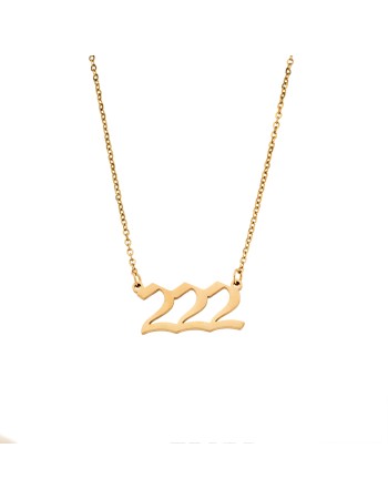 Κολιέ Senza Stainless Steel Gold Plated, Angel Numbers - SSD5205-2GD