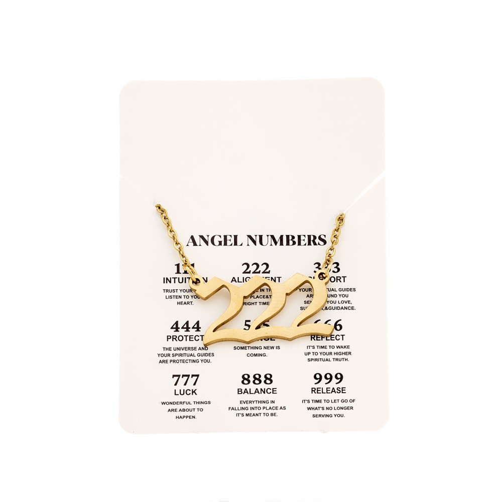 Κολιέ Senza Stainless Steel Gold Plated, Angel Numbers - SSD5205-2GD