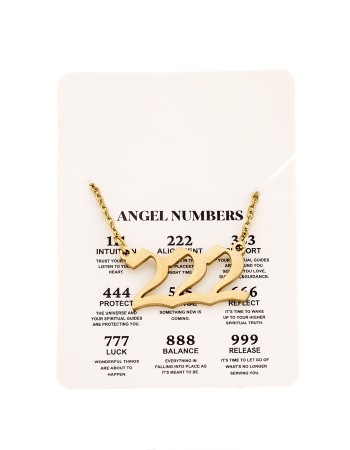 Κολιέ Senza Stainless Steel Gold Plated, Angel Numbers - SSD5205-2GD