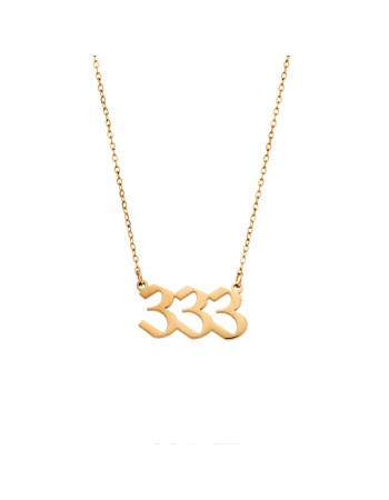 Κολιέ Senza Stainless Steel Gold Plated, Angel Numbers - SSD5205-3GD