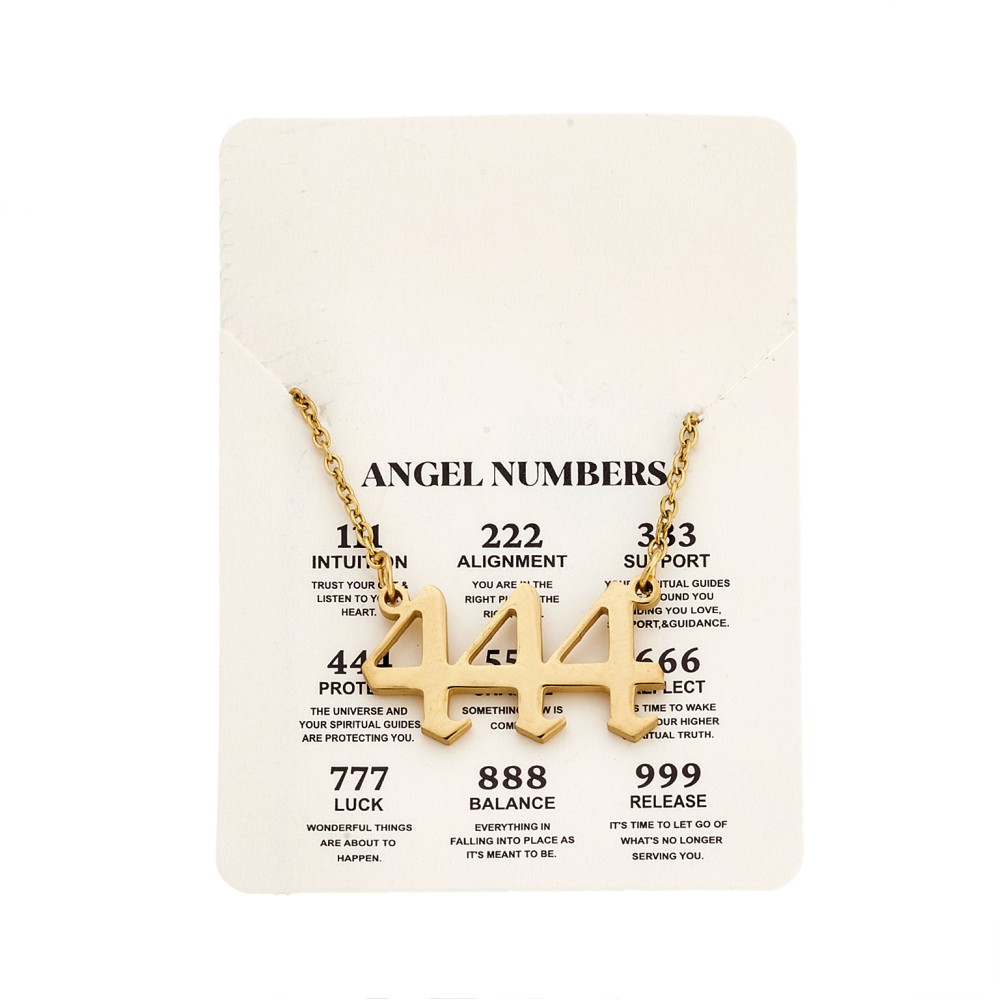 Κολιέ Senza Stainless Steel Gold Plated, Angel Numbers - SSD5205-4GD