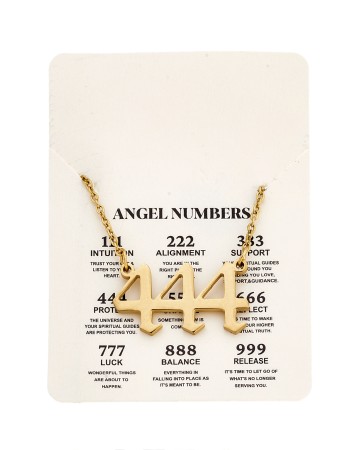 Κολιέ Senza Stainless Steel Gold Plated, Angel Numbers - SSD5205-4GD
