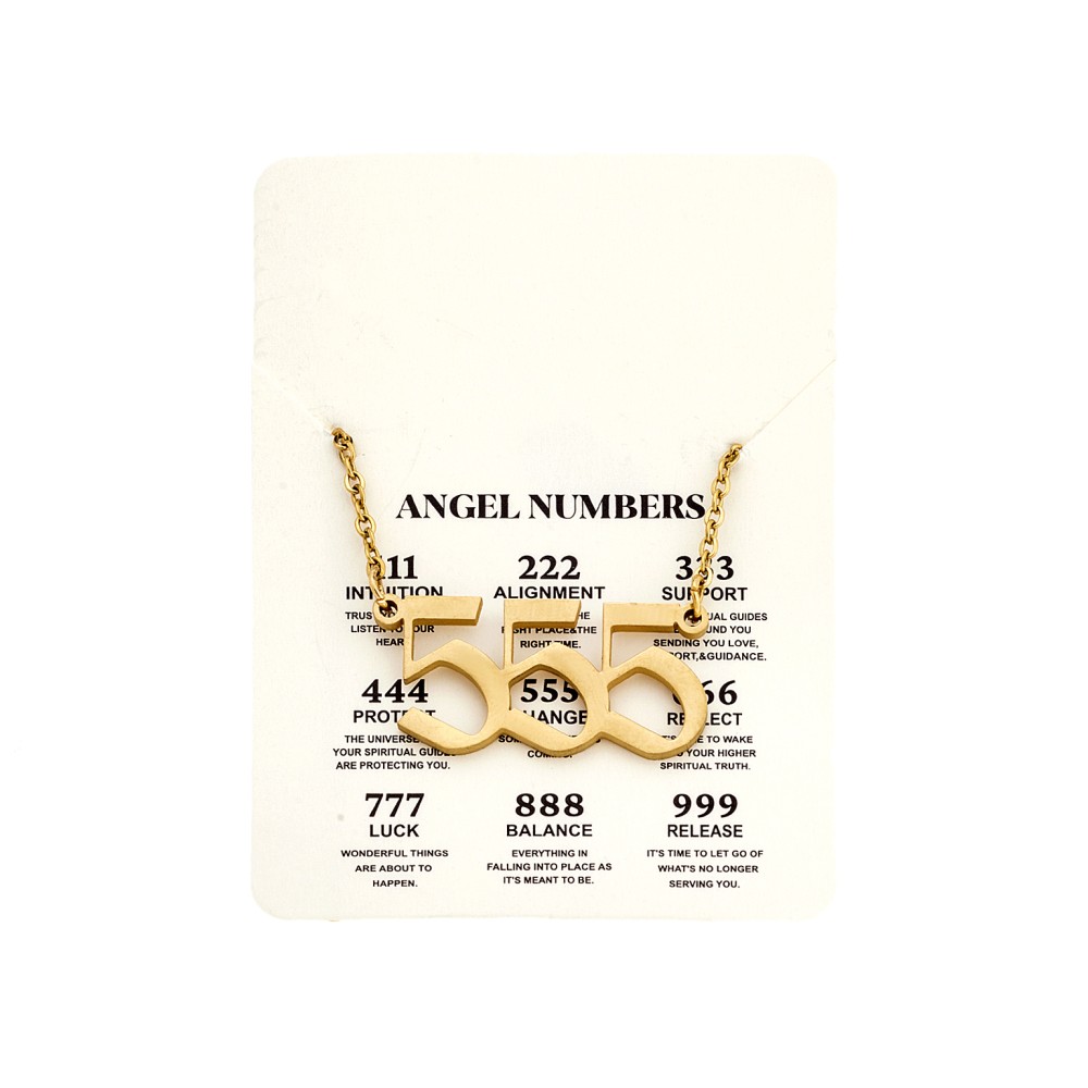 Κολιέ Senza Stainless Steel Gold Plated, Angel Numbers - SSD5205-5GD