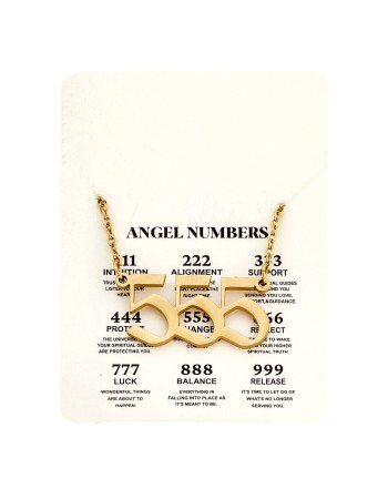 Κολιέ Senza Stainless Steel Gold Plated, Angel Numbers - SSD5205-5GD