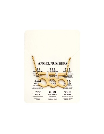 Κολιέ Senza Stainless Steel Gold Plated, Angel Numbers - SSD5205-5GD