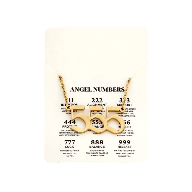 Κολιέ Senza Stainless Steel Gold Plated, Angel Numbers - SSD5205-5GD
