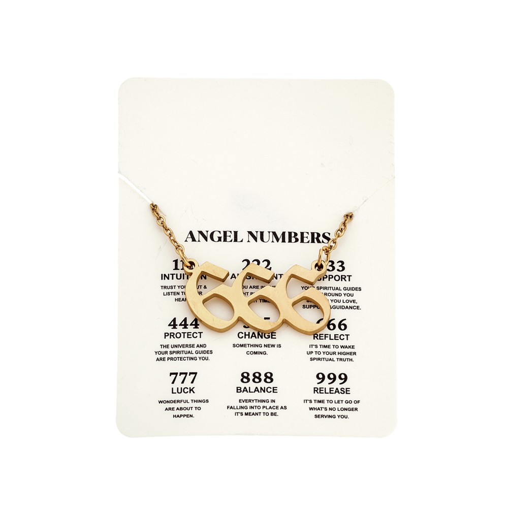 Κολιέ Senza Stainless Steel Gold Plated, Angel Numbers - SSD5205-6GD