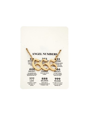 Κολιέ Senza Stainless Steel Gold Plated, Angel Numbers - SSD5205-6GD