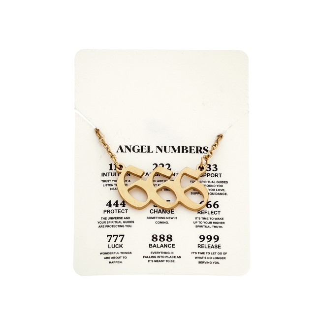 Κολιέ Senza Stainless Steel Gold Plated, Angel Numbers - SSD5205-6GD