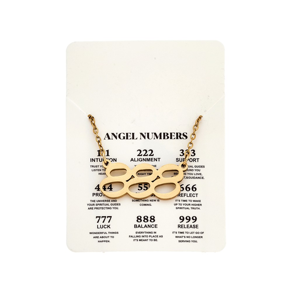 Κολιέ Senza Stainless Steel Gold Plated, Angel Numbers - SSD5205-8GD