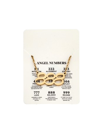 Κολιέ Senza Stainless Steel Gold Plated, Angel Numbers - SSD5205-8GD