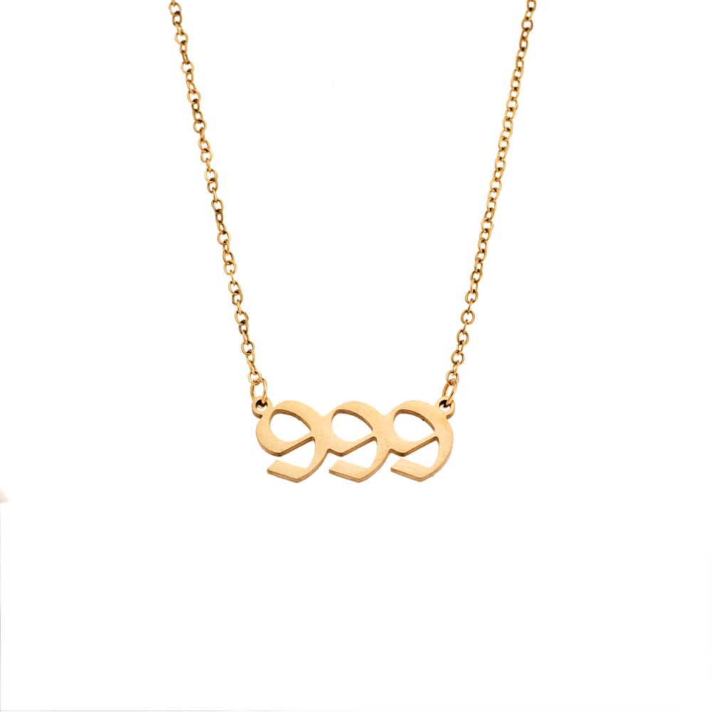 Κολιέ Senza Stainless Steel Gold Plated, Angel Numbers - SSD5205-9GD