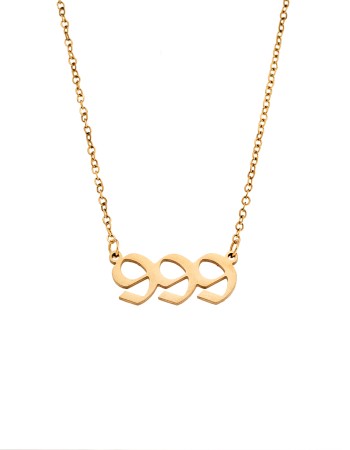 Κολιέ Senza Stainless Steel Gold Plated, Angel Numbers - SSD5205-9GD