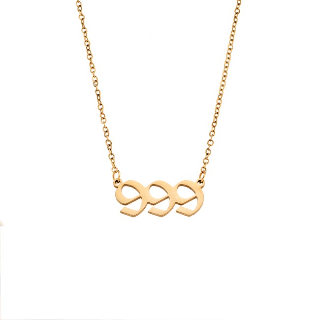 Κολιέ Senza Stainless Steel Gold Plated, Angel Numbers - SSD5205-9GD