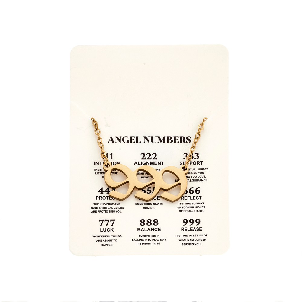 Κολιέ Senza Stainless Steel Gold Plated, Angel Numbers - SSD5205-9GD
