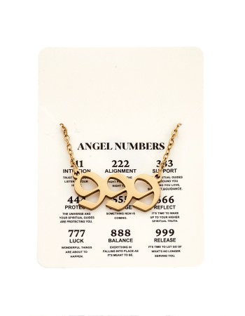 Κολιέ Senza Stainless Steel Gold Plated, Angel Numbers - SSD5205-9GD