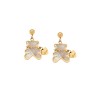 Σκουλαρίκια Γυναικεία SENZA από επιχρυσωμένο Ατσάλι με λευκό αρκουδάκι και καρδούλα - SSD5312GWH