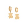 Σκουλαρίκια Γυναικεία SENZA κρίκοι από επιχρυσωμένο Ατσάλι με αρκουδάκι - SSD5313GD