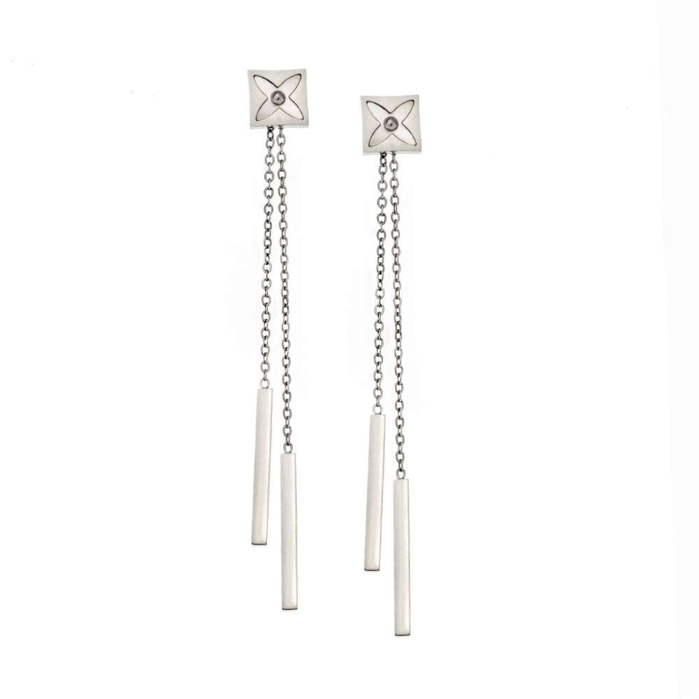 Σκουλαρίκια Γυναικεία SENZA από Ατσάλι, με αλυσίδες - SSD5330SR