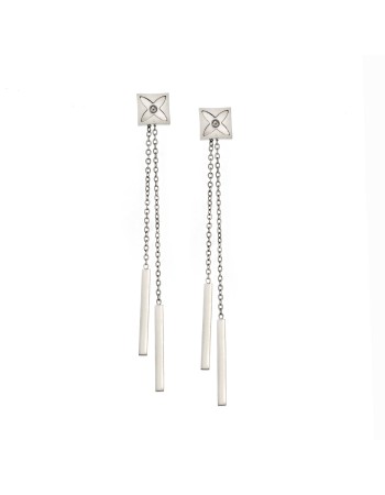 Σκουλαρίκια Γυναικεία SENZA από Ατσάλι, με αλυσίδες - SSD5330SR