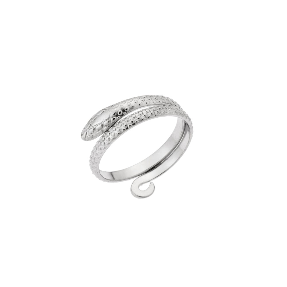 Δαχτυλίδι Senza Steel, φιδάκι με διπλή περιστροφή - SSD5384SR