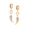 Σκουλαρίκια Γυναικεία SENZA Gold Plated Steel, Κρίκος με Φτερό - SSD5401GD