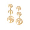 Σκουλαρίκια Γυναικεία SENZA Gold Plated Steel, Δέντρο της Ζωής - SSD5406GD