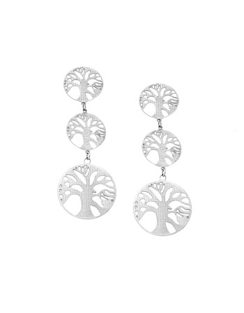 Σκουλαρίκια Γυναικεία SENZA Από Ατσάλι, Δέντρο της Ζωής - SSD5406SR