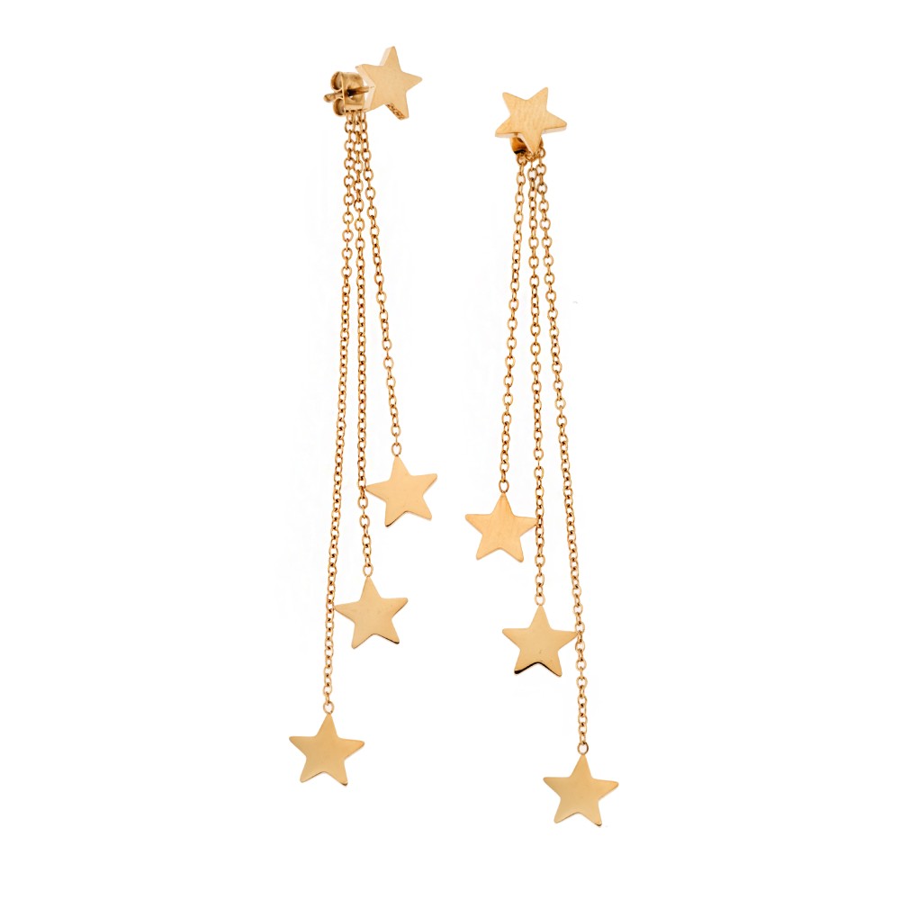 Σκουλαρίκια Γυναικεία SENZA Gold Plated Steel, Αστεράκια - SSD5407GD